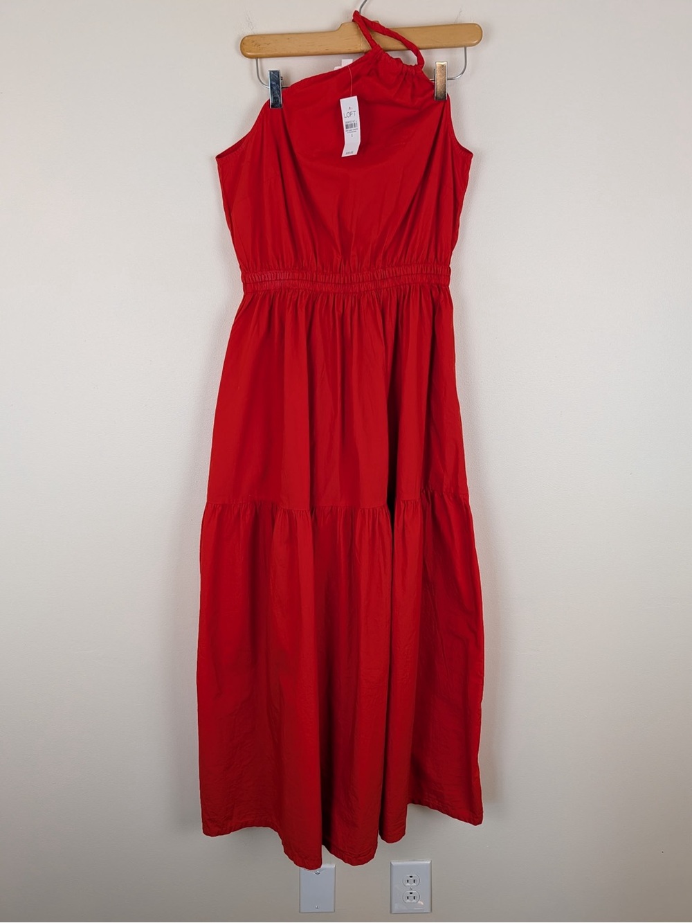 LOFT Beach Poplin One Shoulder Maxi Pocket Dress - Picture 10 of 11